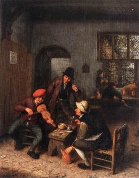 Adriaen Jansz Van Ostade : Interior of a Tavern with Violin Player